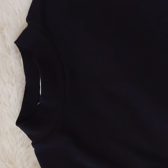 Mockneck black ribbed dress - Picture 2 of 3